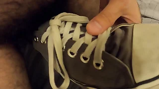 Cum inside wife dirty shoe used as fleshlight